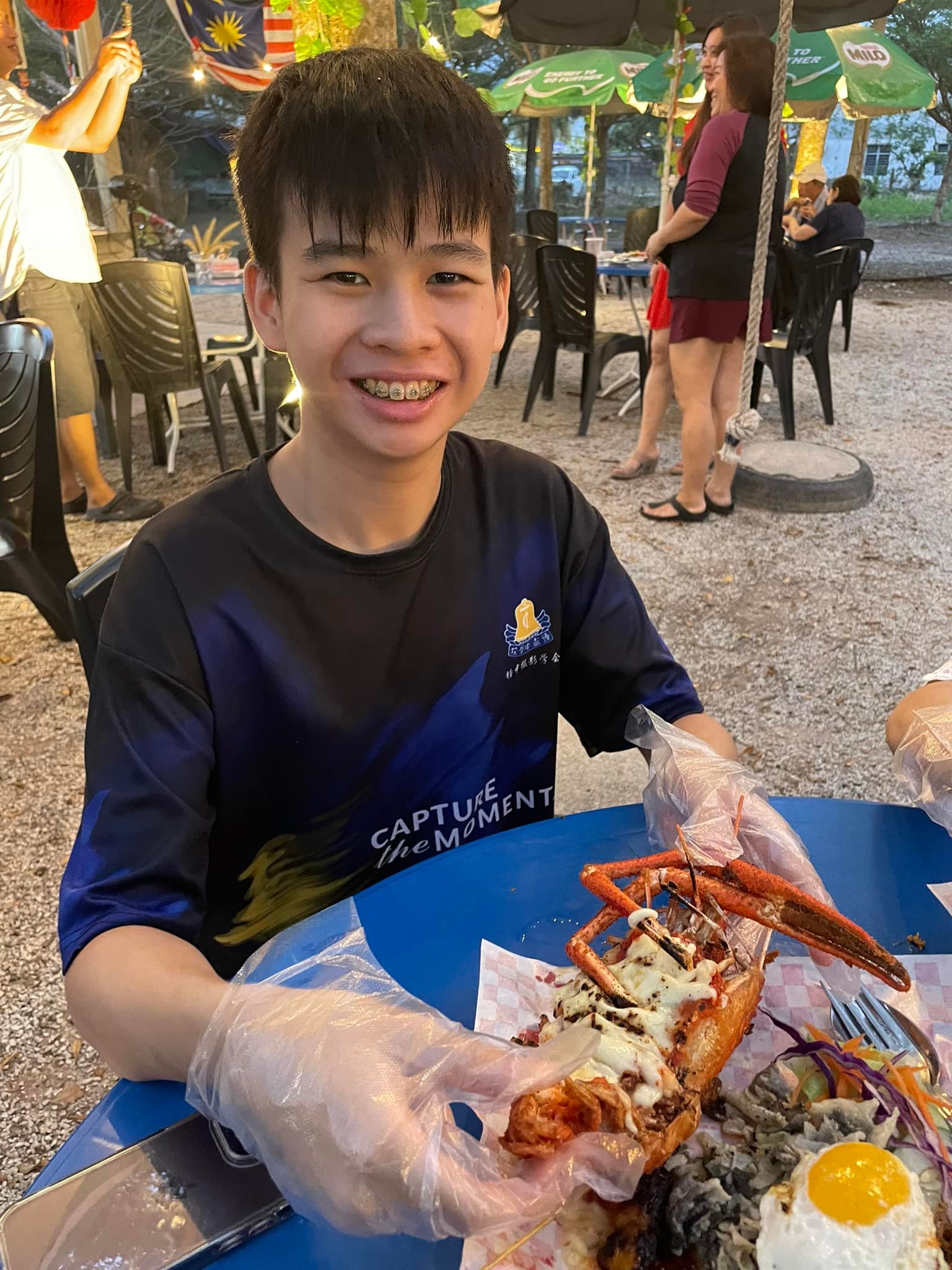 Teen with lobster